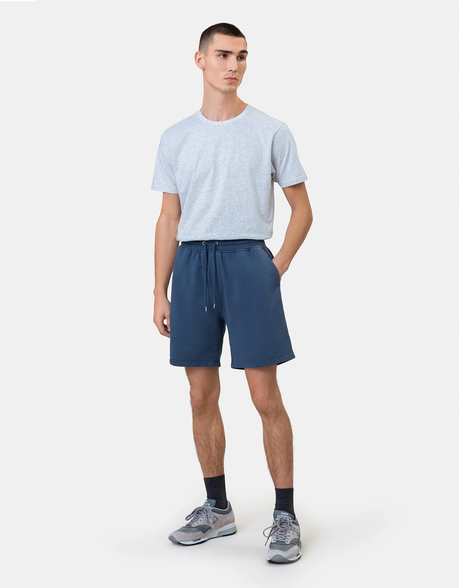 Classic Organic Sweatshorts - Steel Blue - Image 2