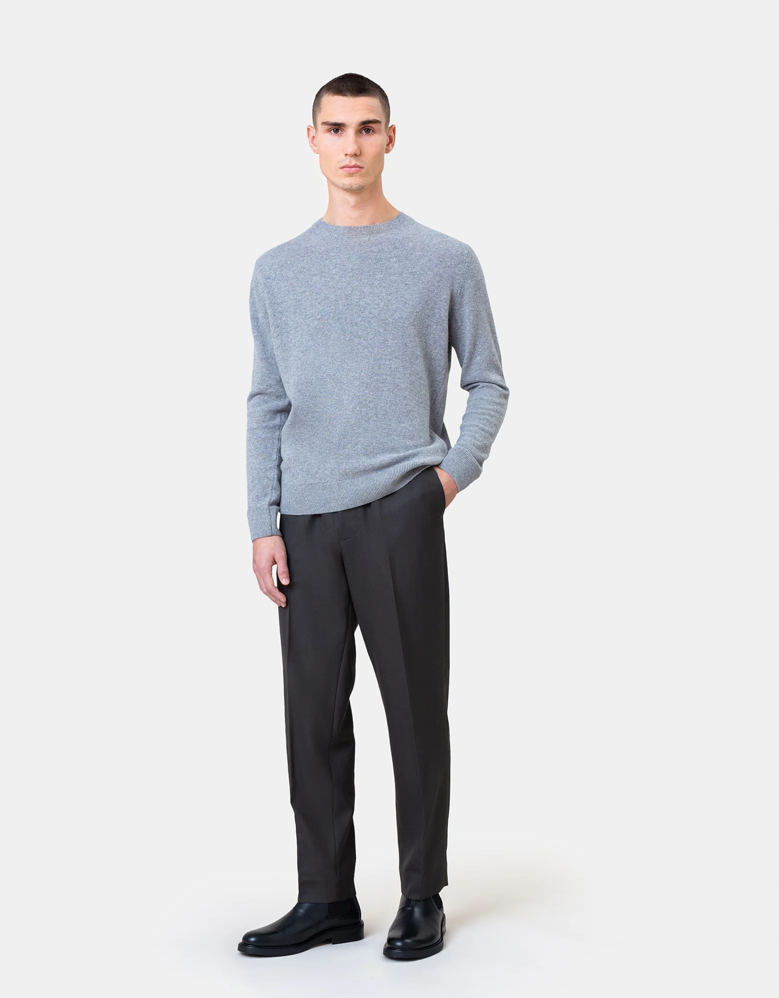 Light Merino Wool Crew - Ivory White - Image 2