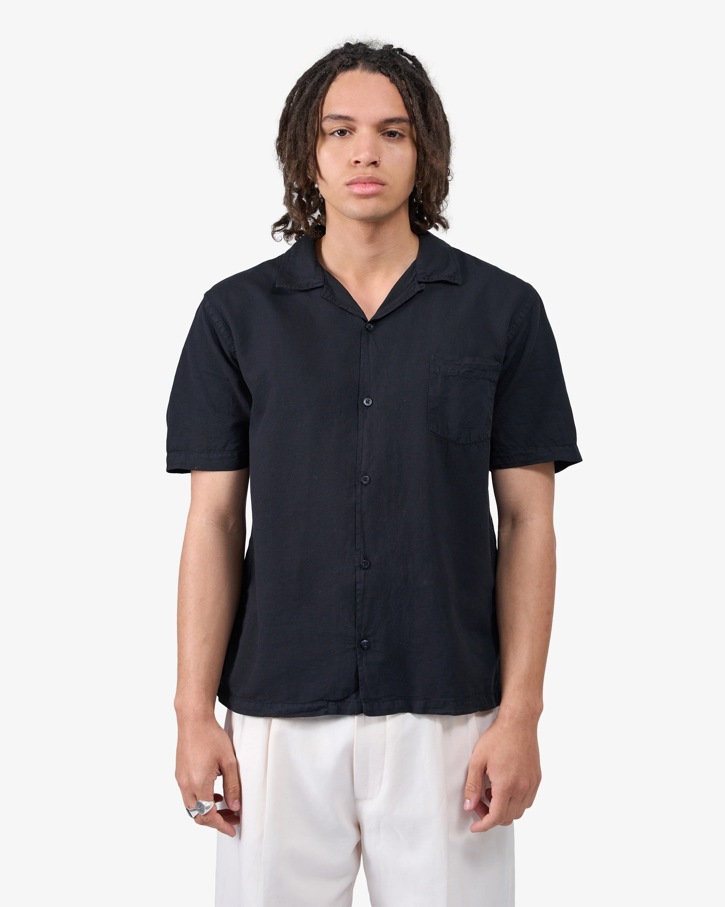 Linen Short Sleeved Shirt - Pearly Purple - Image 2