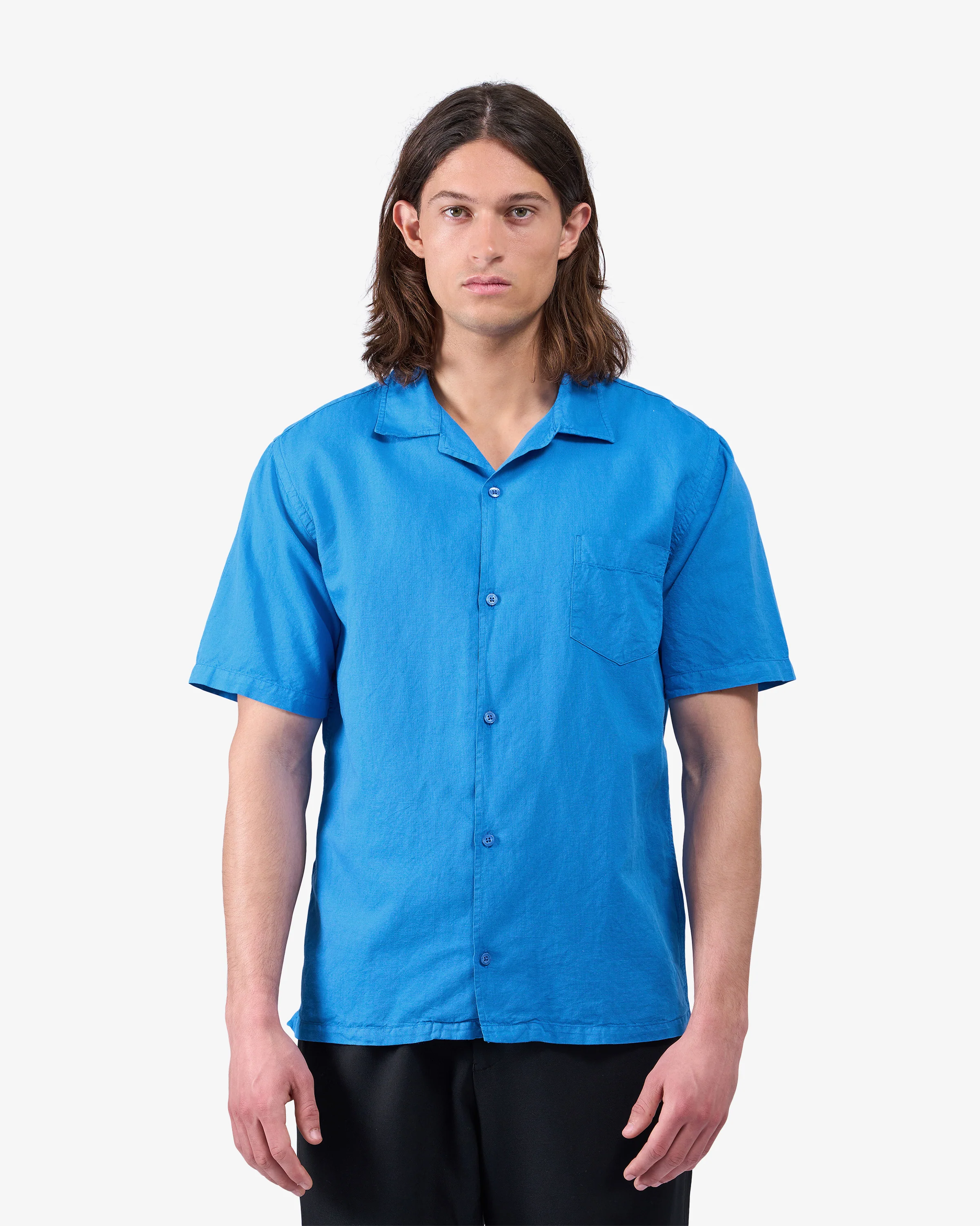 Linen Short Sleeved Shirt - Sandstone Orange - Image 2