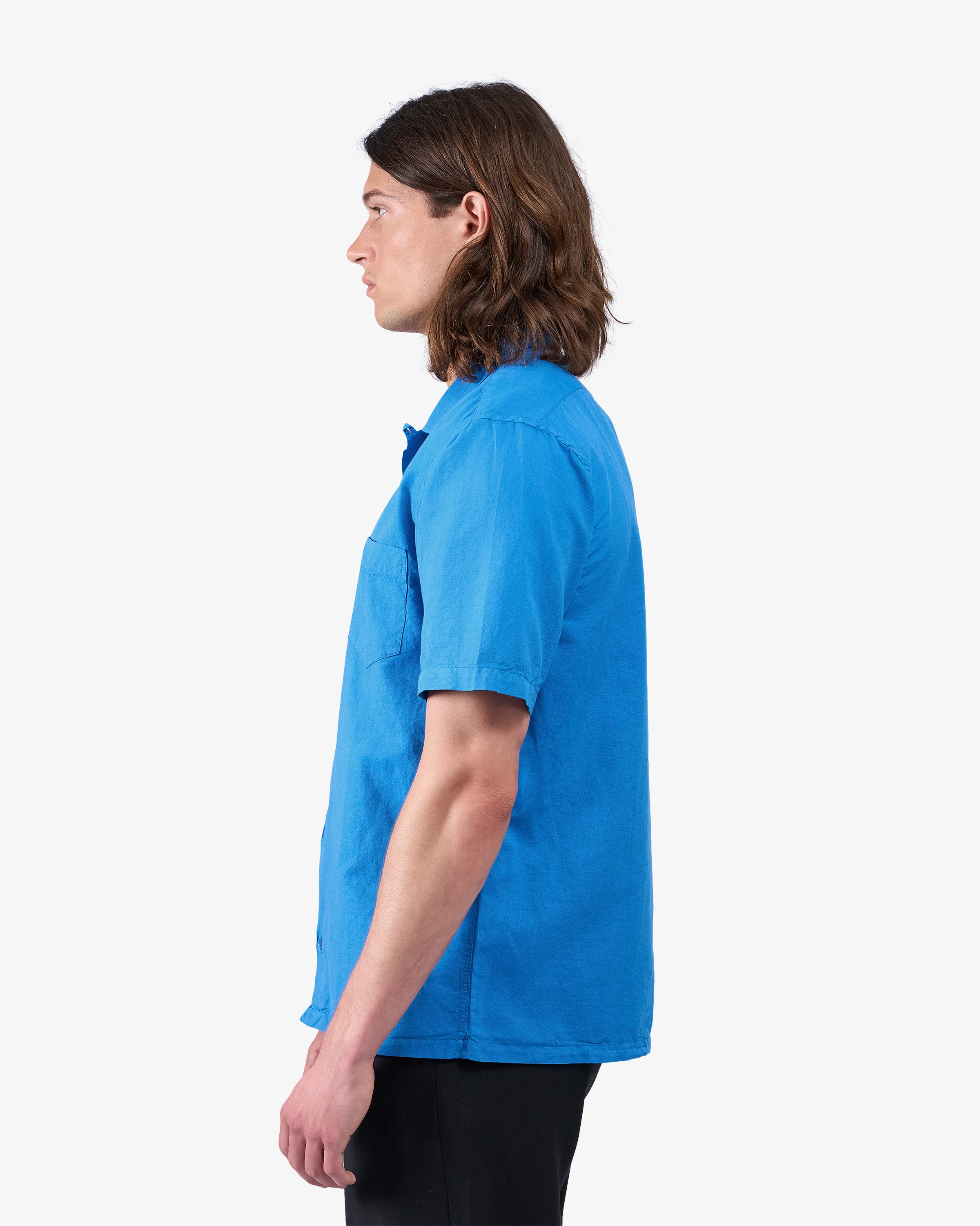 Linen Short Sleeved Shirt - Sandstone Orange - Image 3