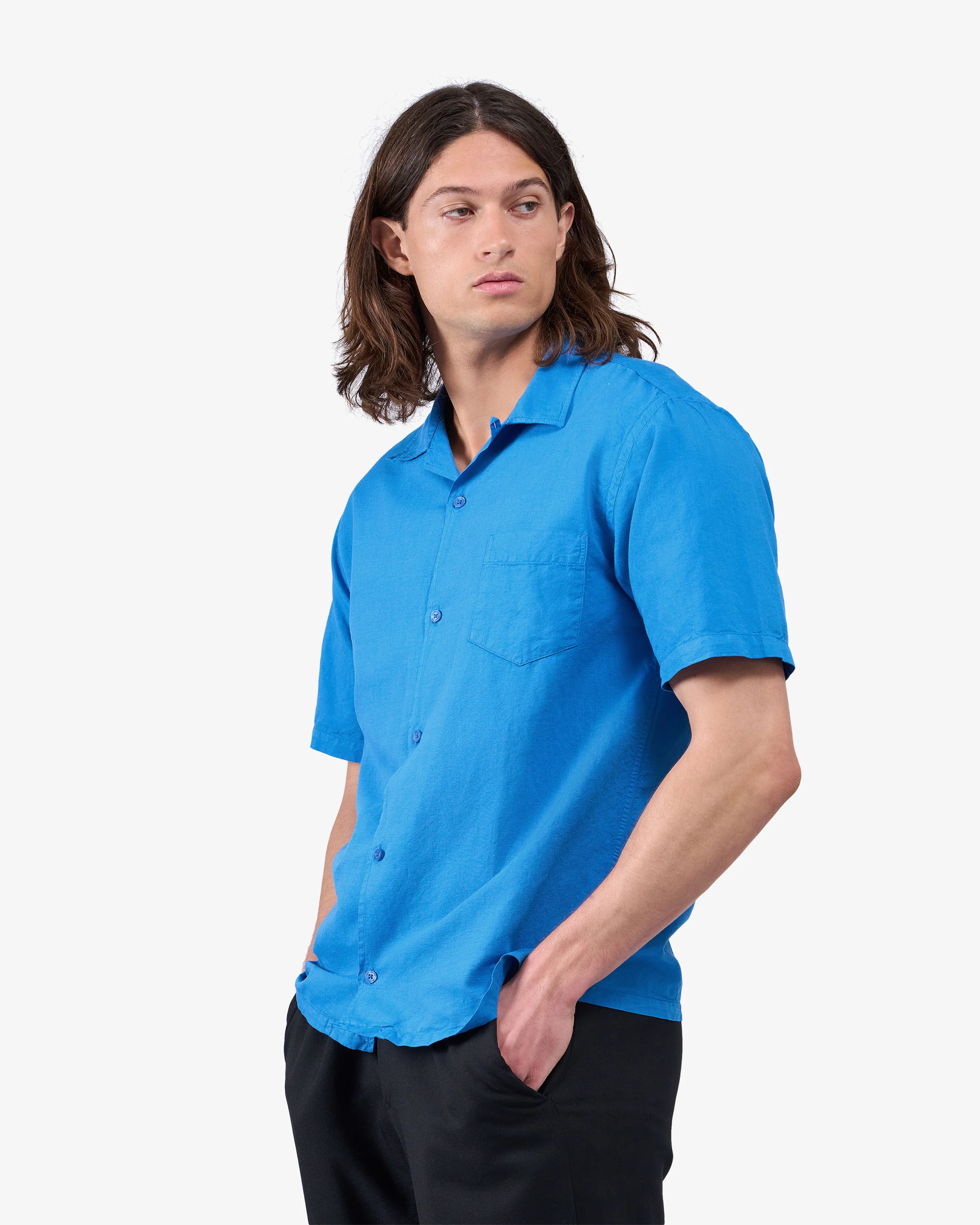 Linen Short Sleeved Shirt - Sandstone Orange - Image 5