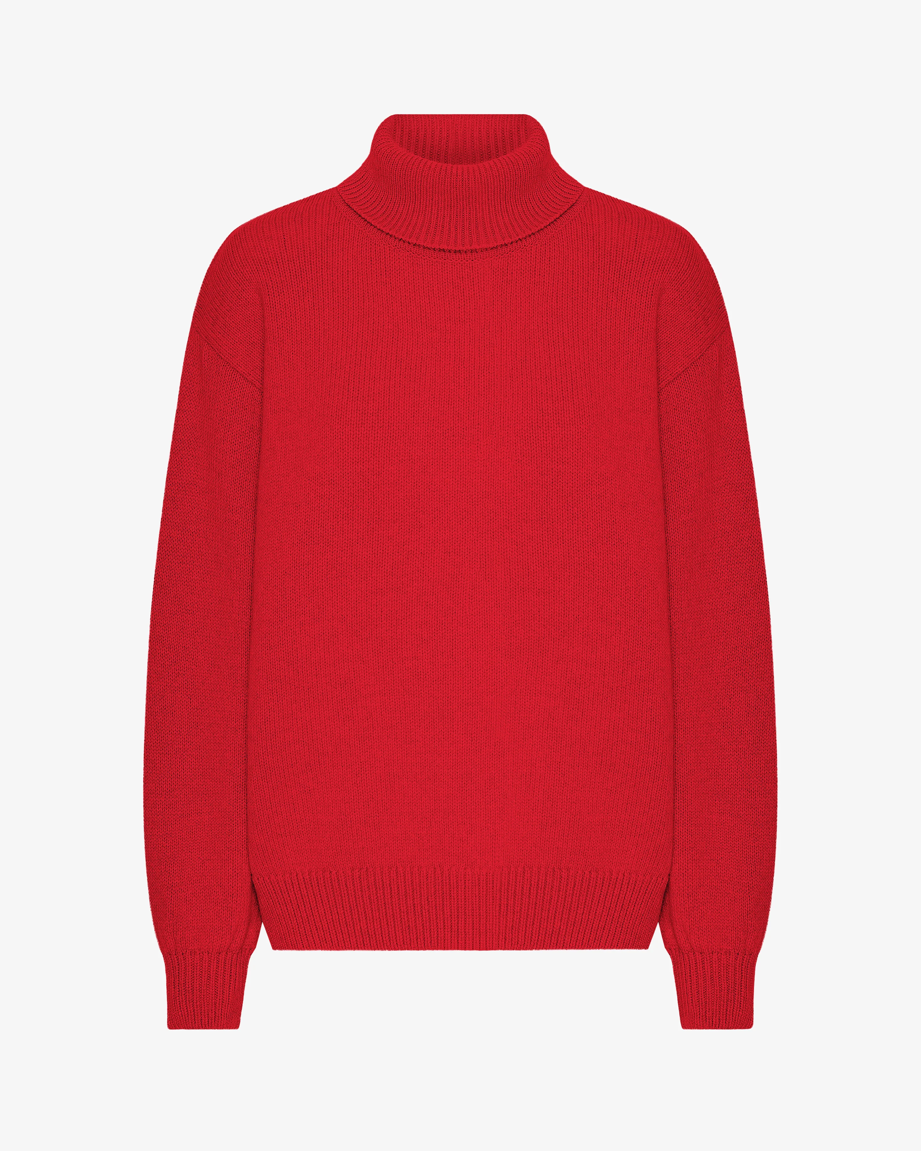 Merino Wool Turtleneck - Scarlet Red