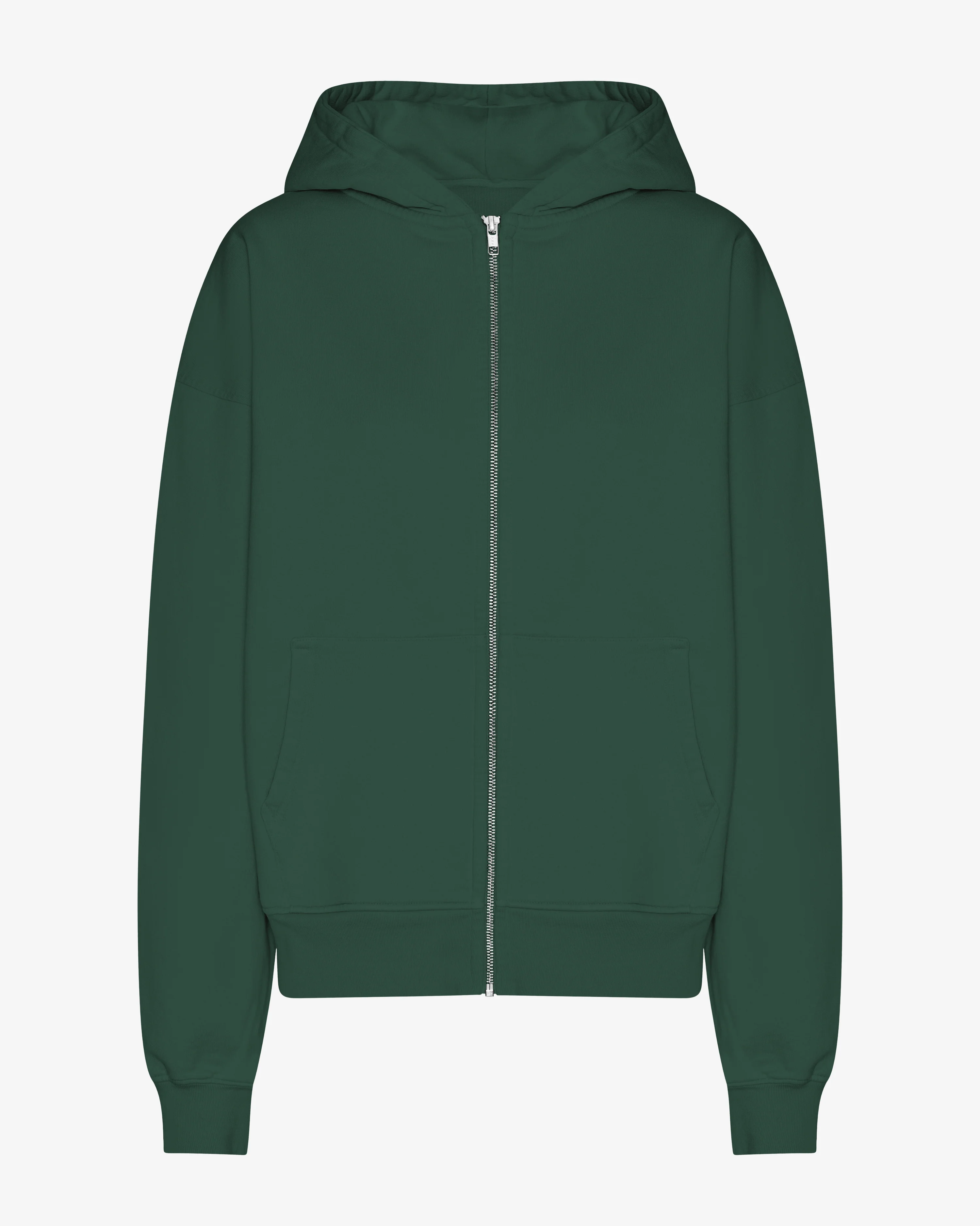 Organic Oversized Zip Hood - Emerald Green