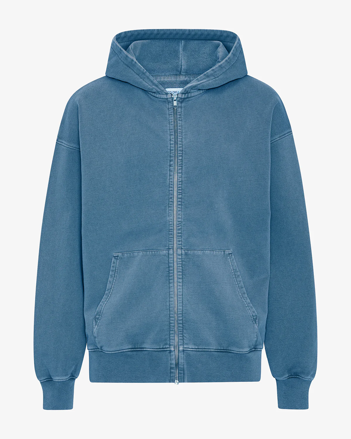 Organic Oversized Zip Hood - Faded Indigo