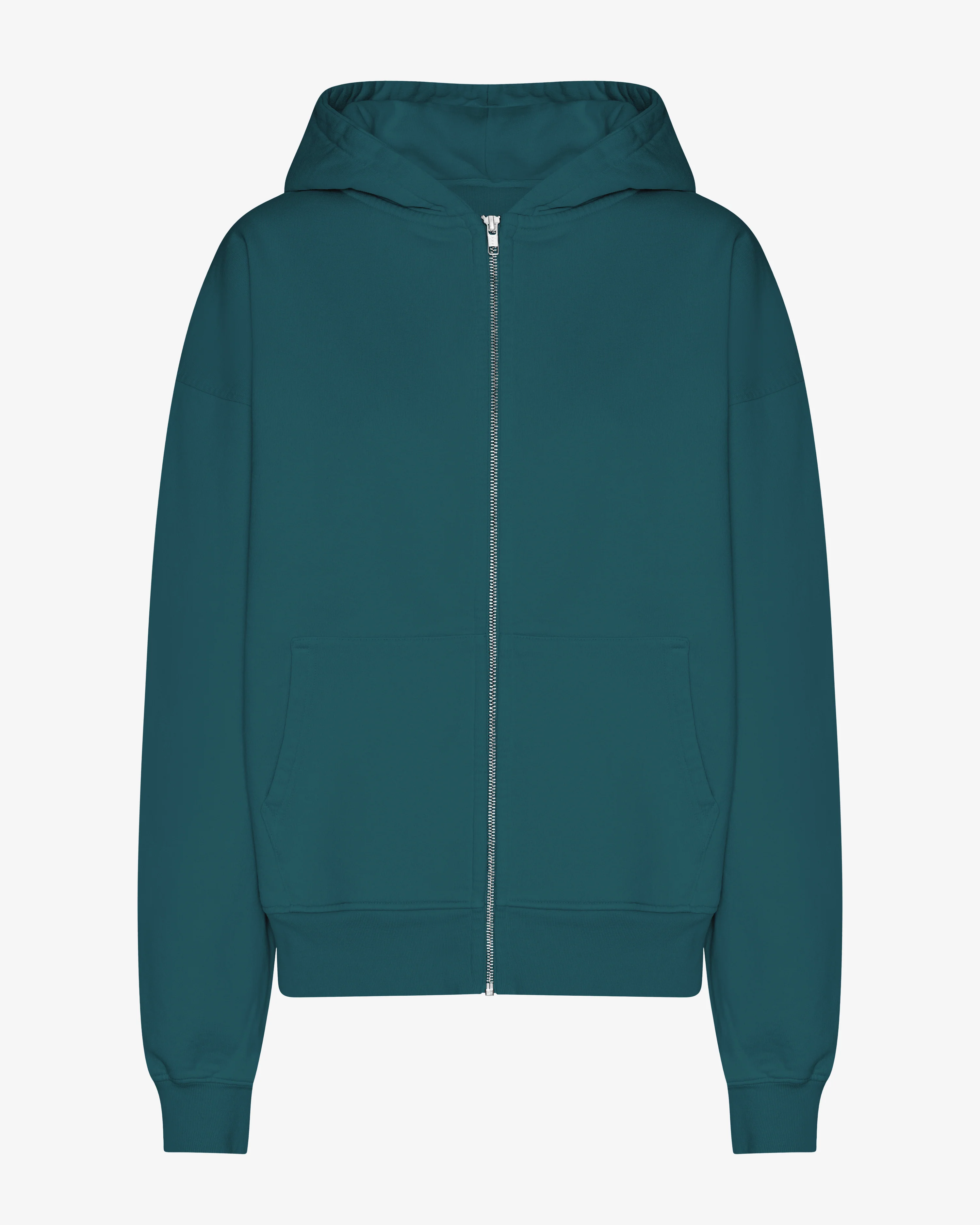 Organic Oversized Zip Hood - Ocean Green