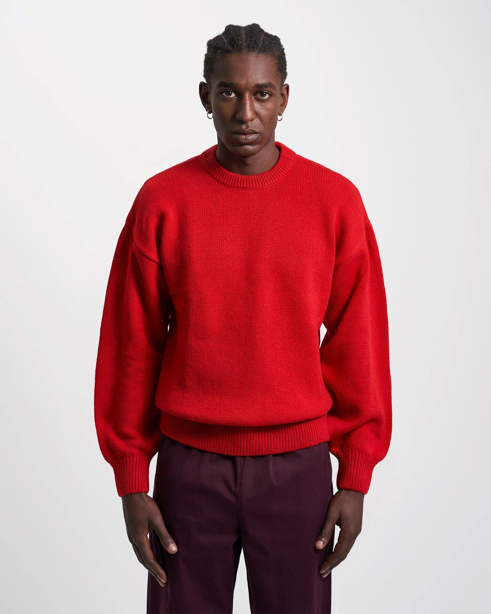 Oversized Merino Wool Crew - Magenta Blaze - Image 2