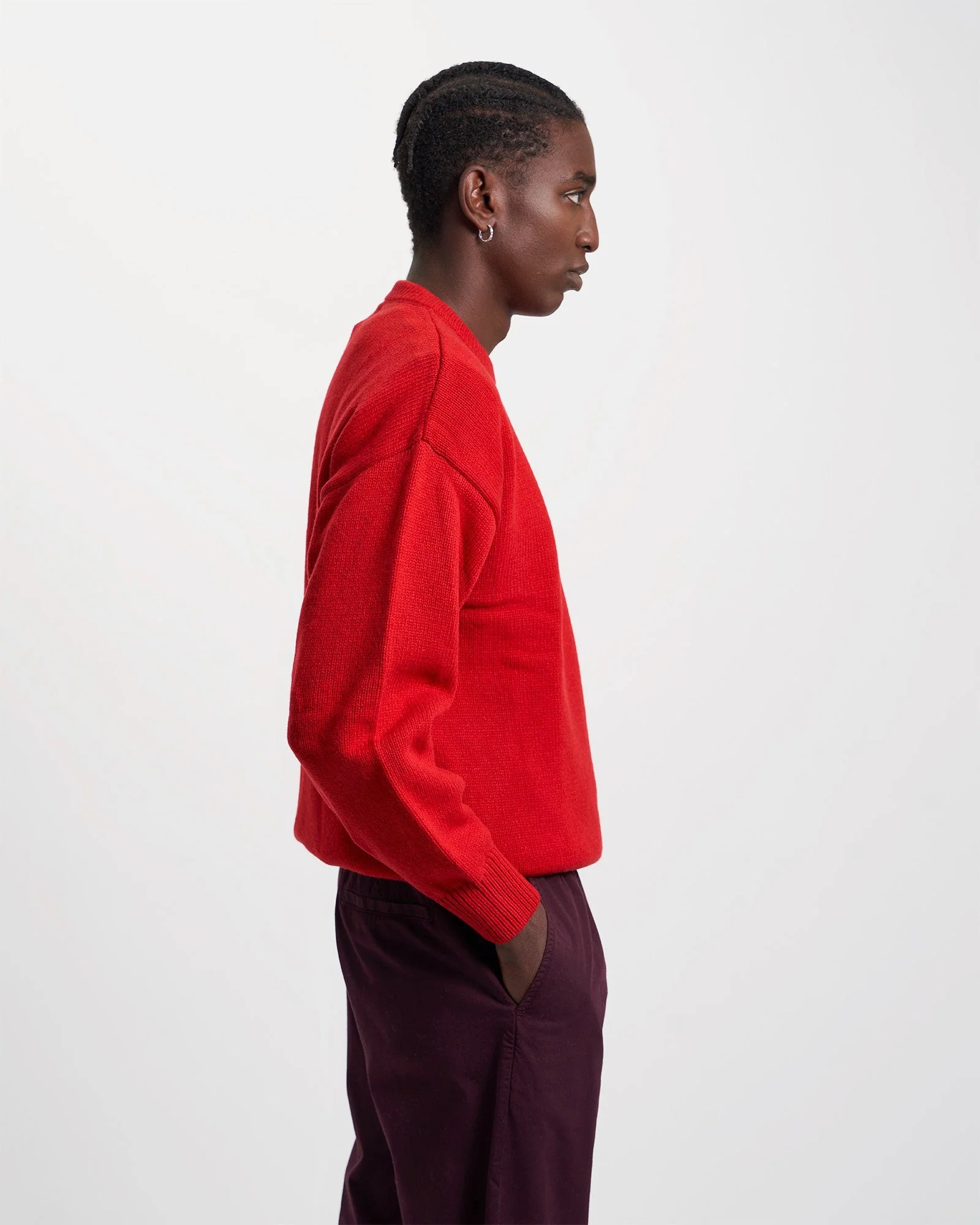 Oversized Merino Wool Crew - Magenta Blaze - Image 3