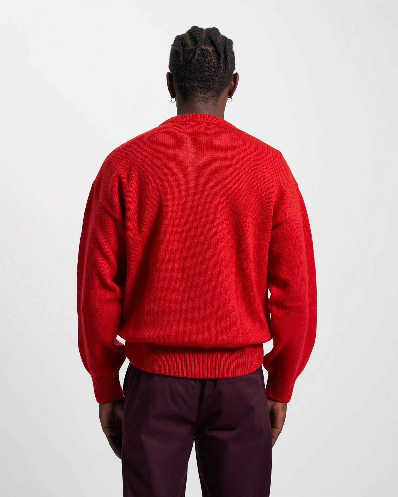 Oversized Merino Wool Crew - Magenta Blaze - Image 4