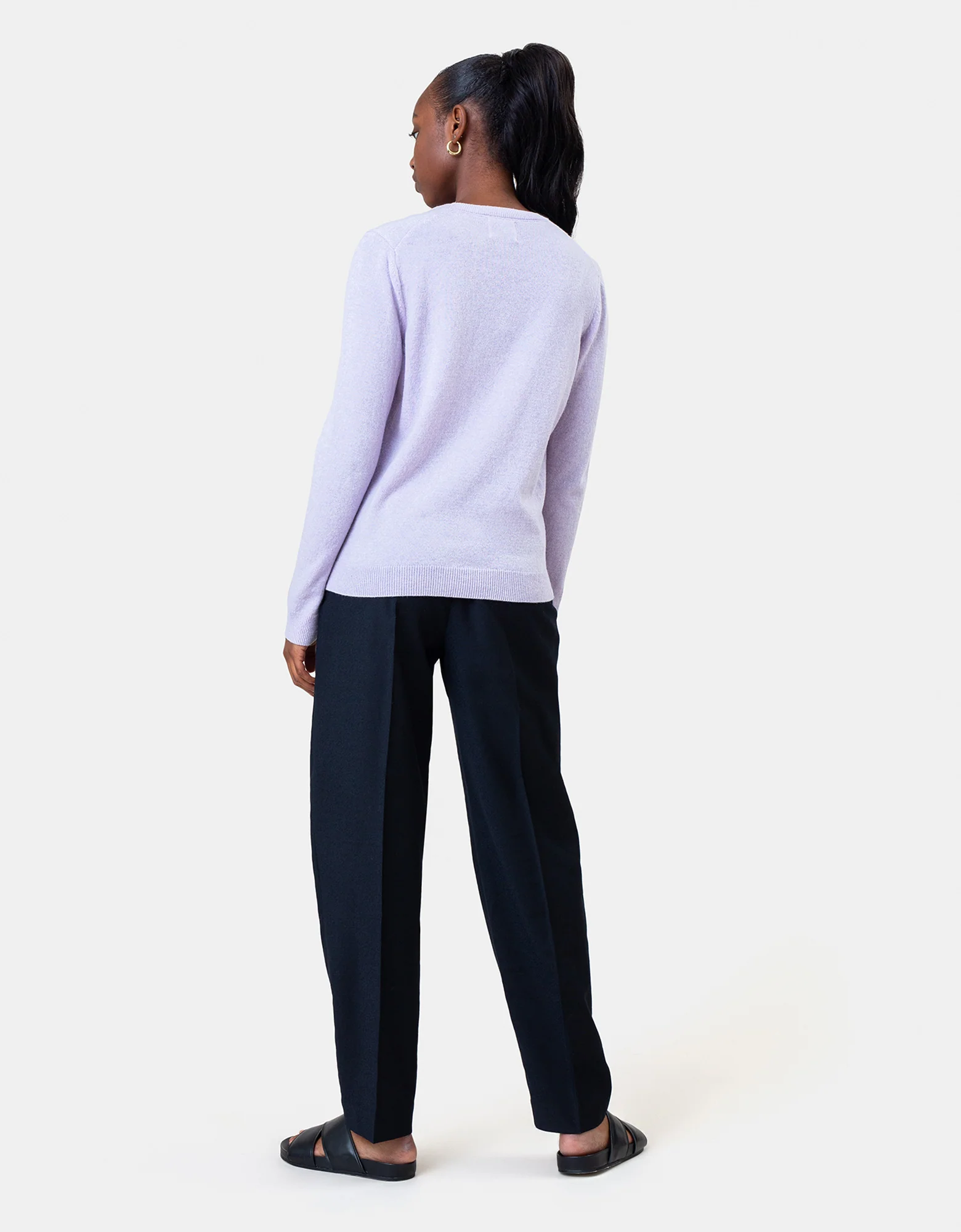 Women Light Merino Wool Crew - Dusty Olive - Image 3