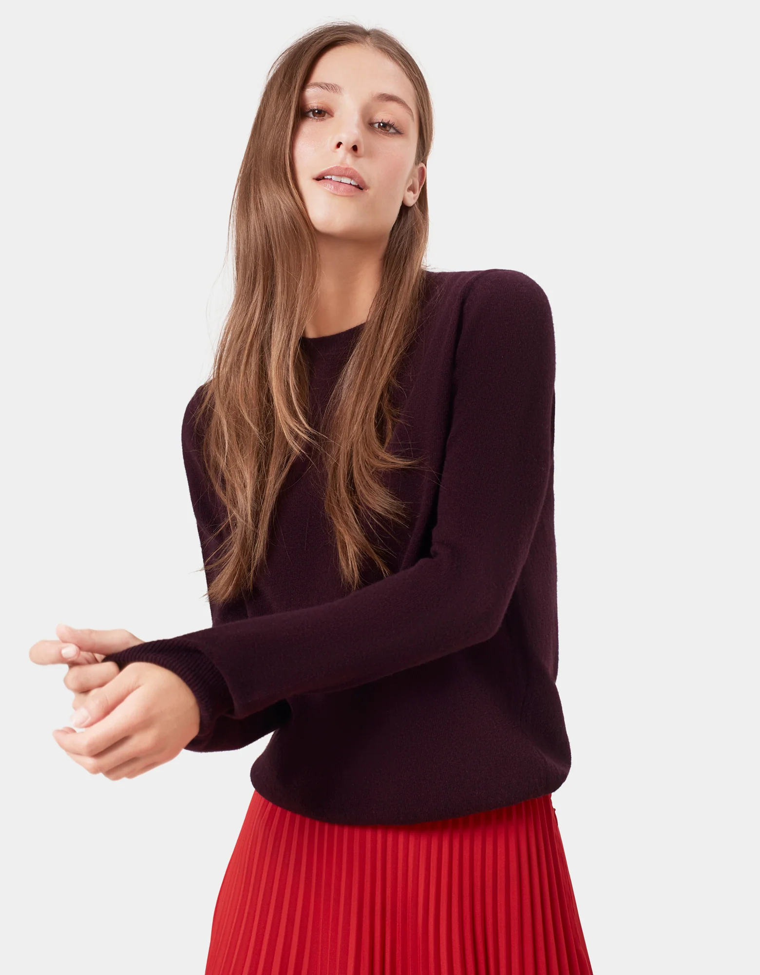 Women Light Merino Wool Crew - Lava Grey - Image 2