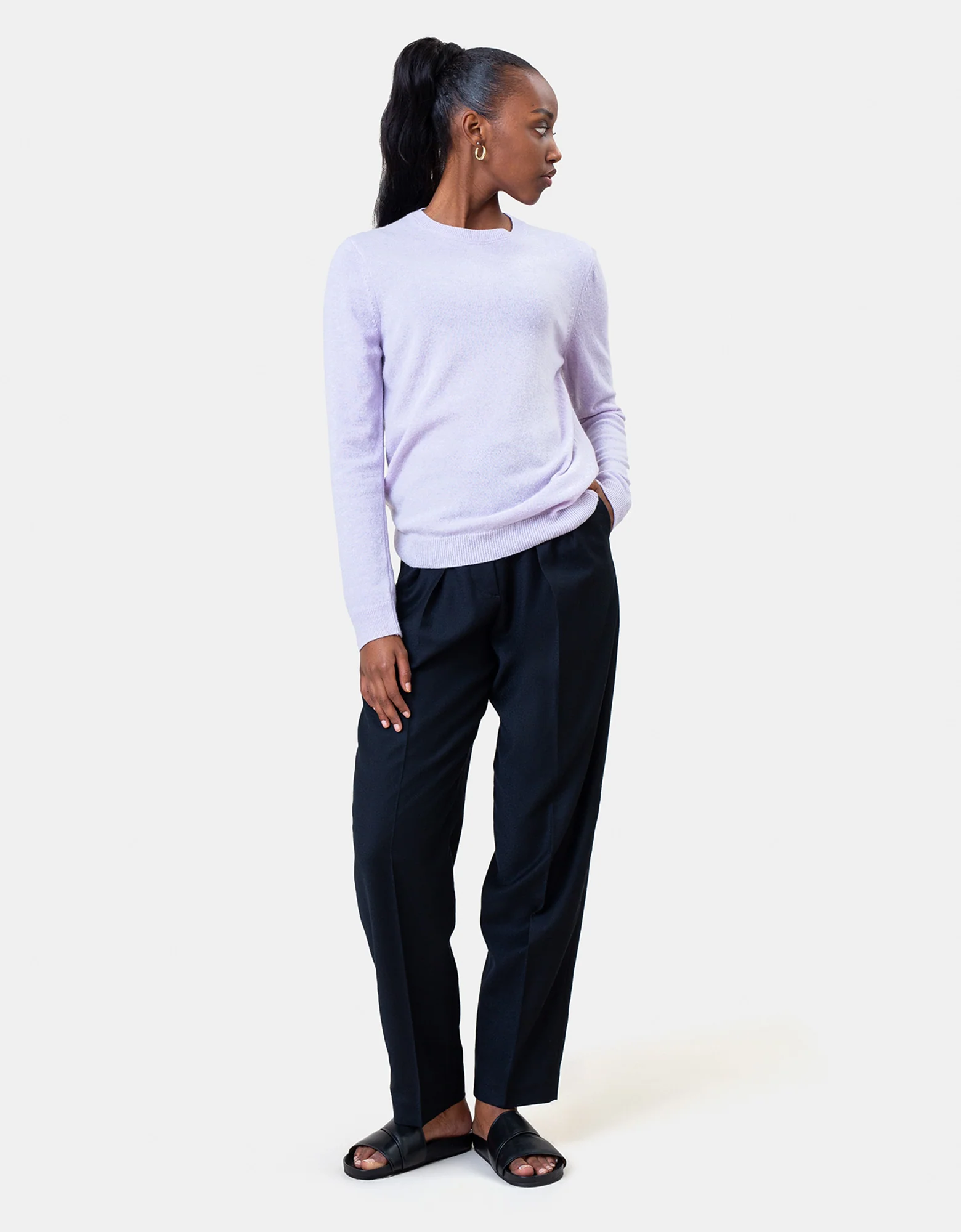 Women Light Merino Wool Crew - Sahara Camel - Image 2