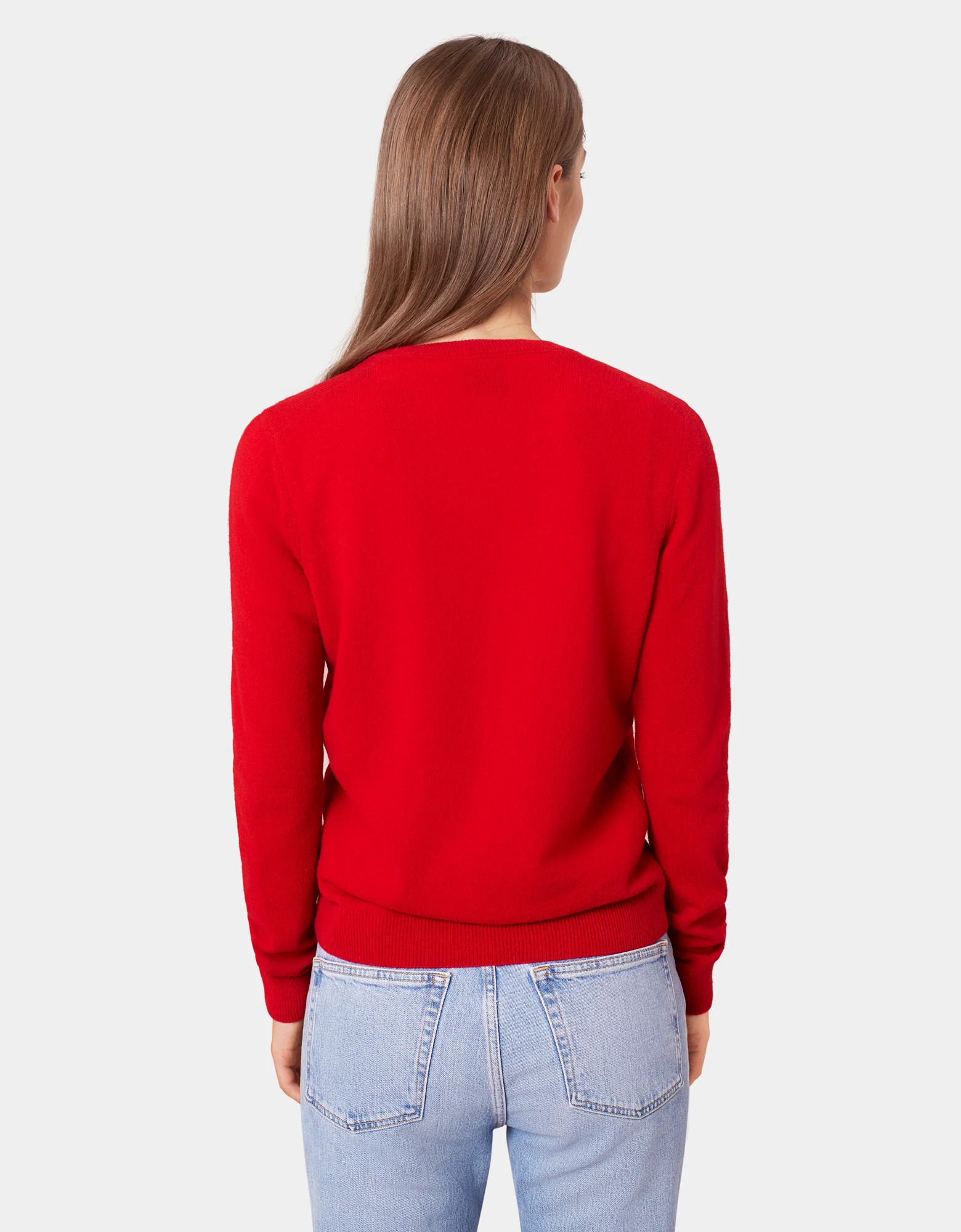 Women Light Merino Wool Crew - Scarlet Red - Image 4