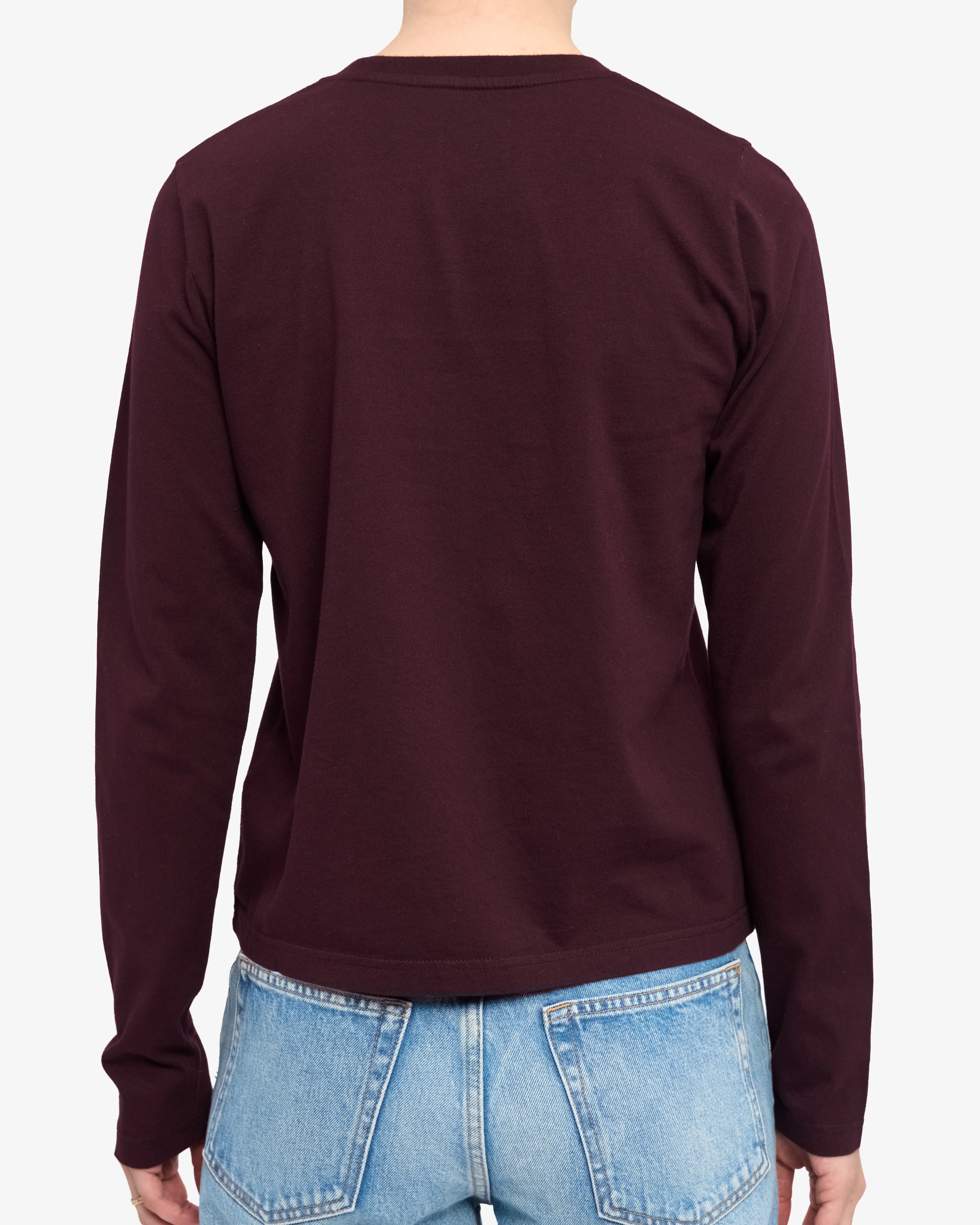 Women Organic LS T-Shirt - Oxblood Red - Image 3