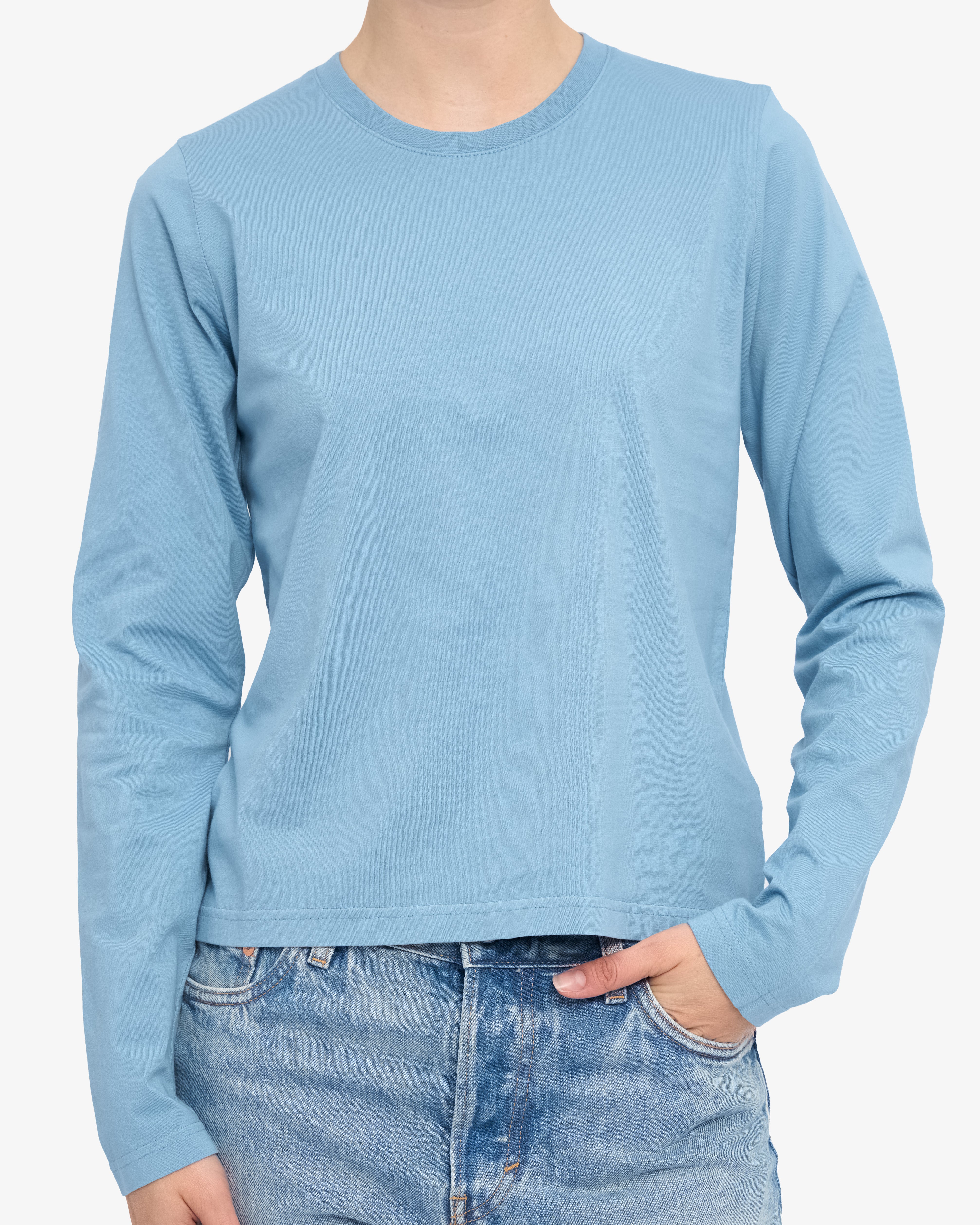 Women Organic LS T-Shirt - Seaside Blue - Image 2