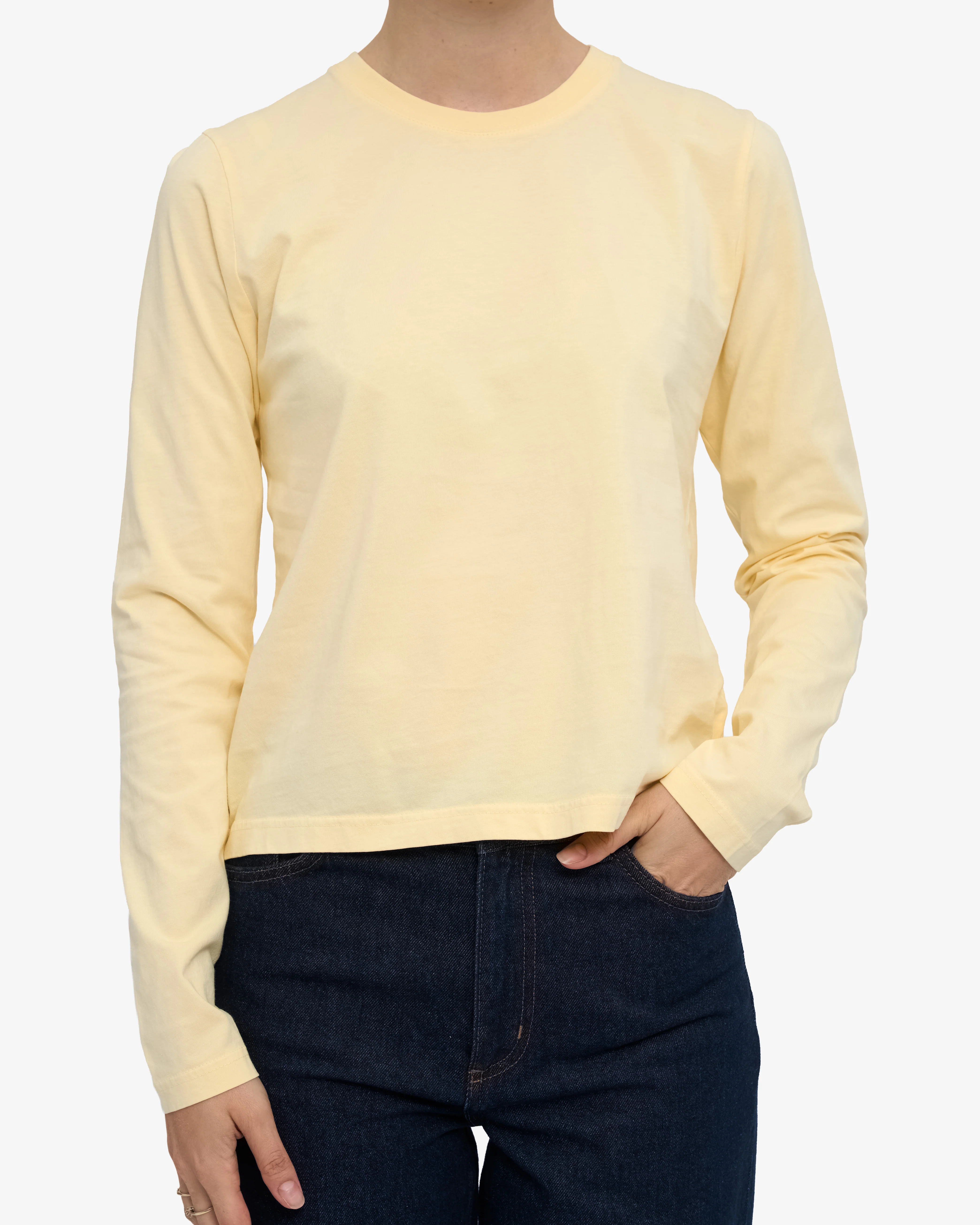 Women Organic LS T-Shirt - Soft Yellow - Image 2